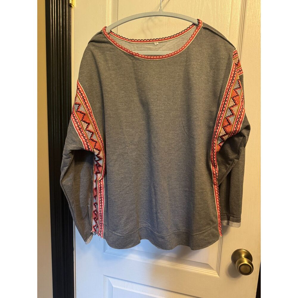 Charcoal oversized grey crewneck light sweatshirt